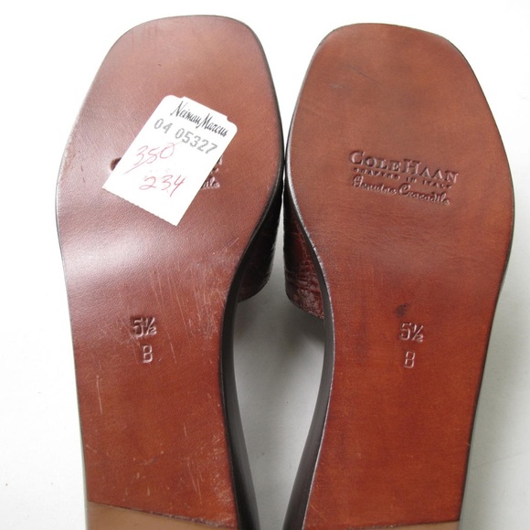 Cole Haan Crocodile Slides with Heel (brown) - Picture 3 of 7